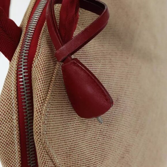 PRADA Sports Tote Bag Canvas Red Beige - Picture 9 of 16